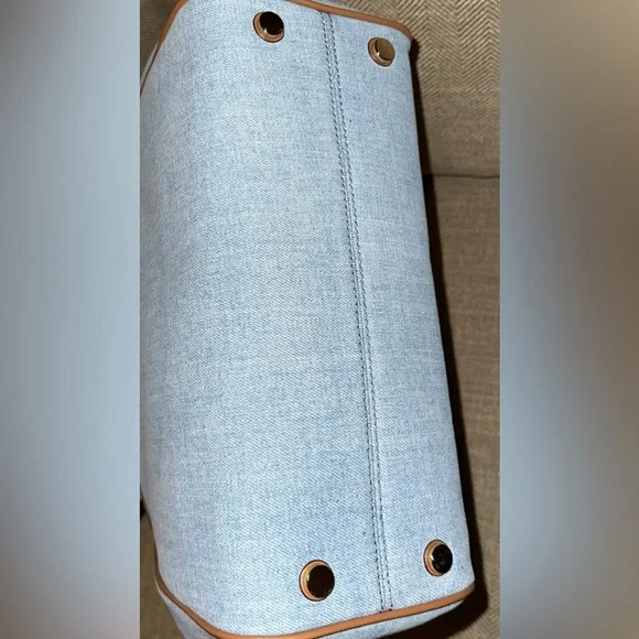 $258 Michael Kors Talia Large Grab Bag Tote Purse Washed Denim NWT - Picture 5 of 7